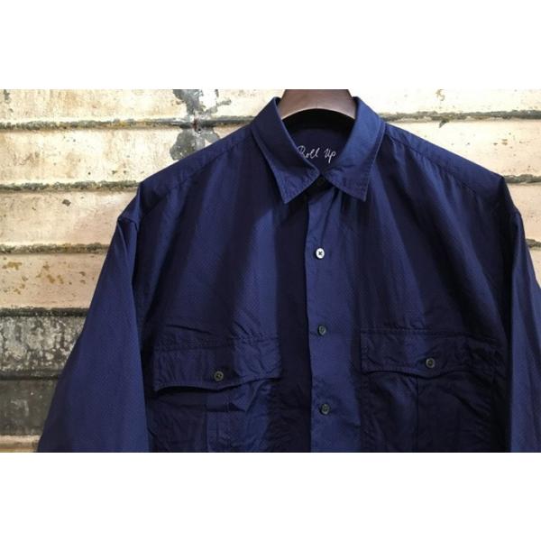 Porter Classic (ポータークラシック) - ROLL UP DOT SHIRT BLUE