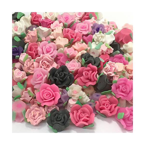 残り僅か！クレイフラワー詰め合わせ20個入り（樹脂粘土,粘土花