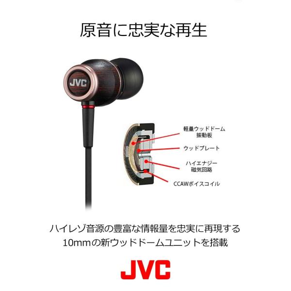 JVC HA-FW03 CLASS-S WOODシリーズカナル型イヤホンハイレゾ音源対応HA