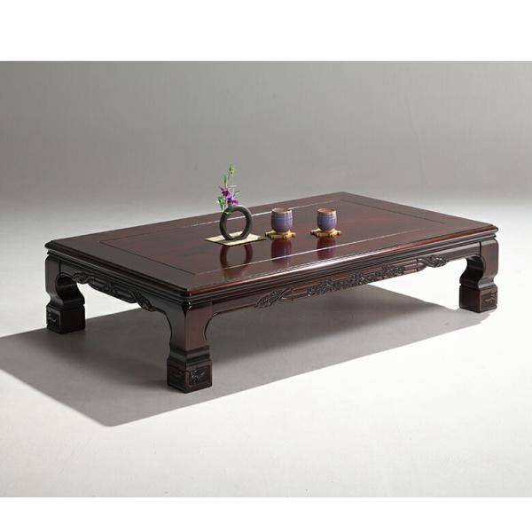 座卓和室幅150ｃｍ ブビンガ日本製テーブル座敷机木製幕板・脚に彫刻を