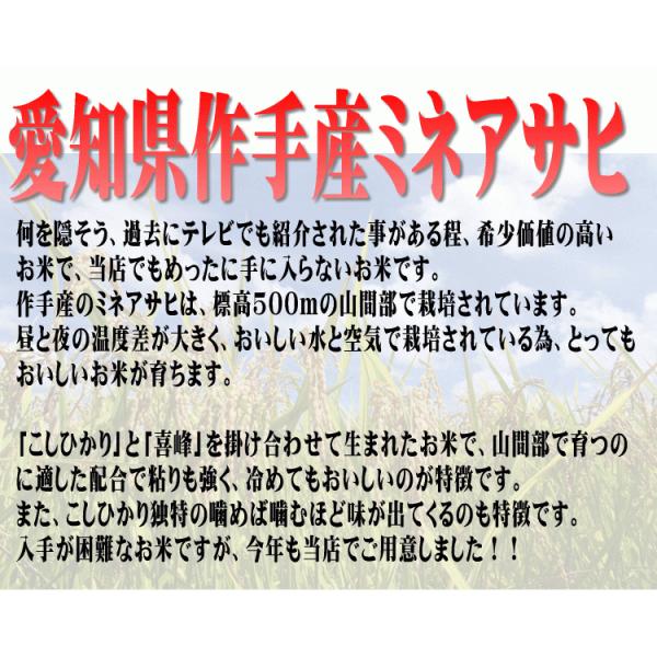 新米入荷！【幻の米】【令和5年産】愛知県作手産ミネアサヒ 10kg(5kg×2