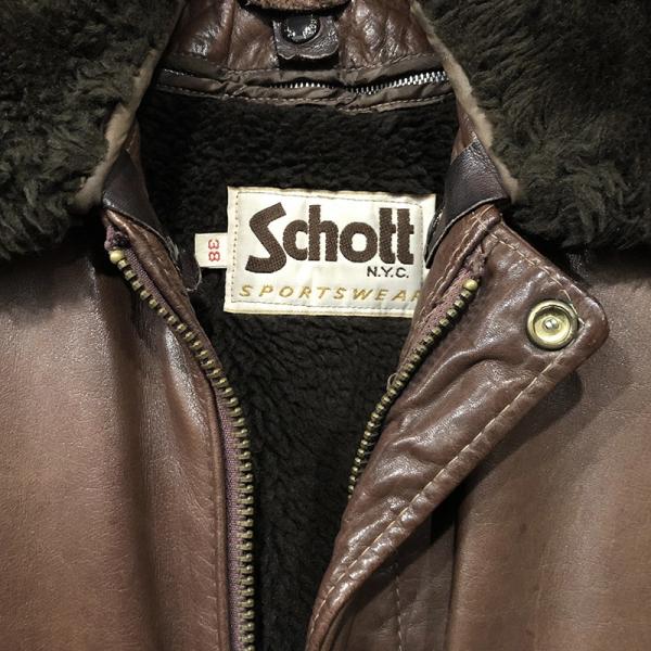 Schott #184SM Flight Jacket Brown 38 ショット 品番184SM レザー