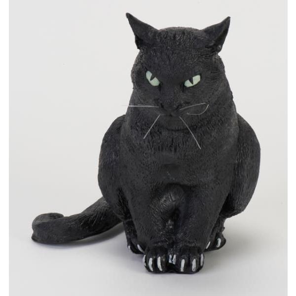 作家物 時計 鉄鋳物 鉄黒染め 猫 キャット 置き時計 高さ46cm