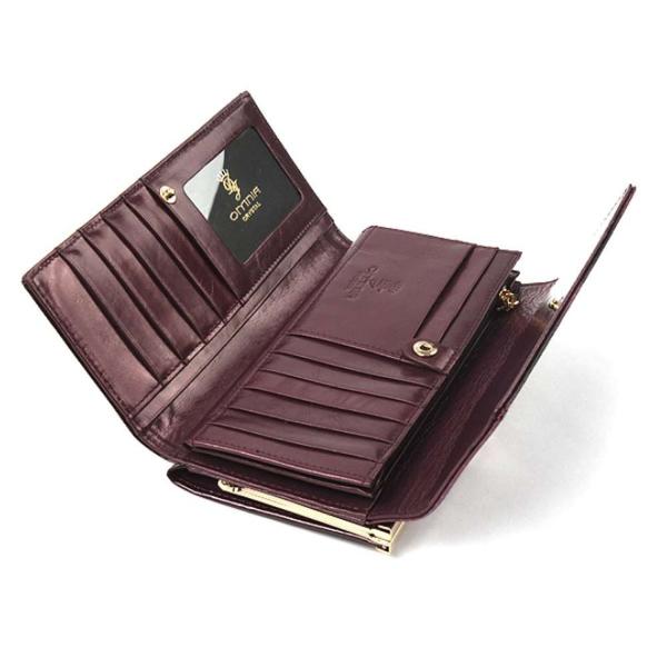 OMNIA オムニア 3つ折り長財布 本革 サイフレディース かぶせ 三つ折り