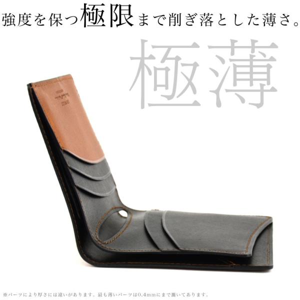 札入れ メンズ 二つ折り お札とカードだけ 小銭入れ無し 財布 極