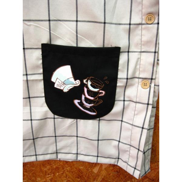 アリス エプロン ディズニー ふしぎの国のアリス/黒/大きめエプロン3L4L/保育士 介護士