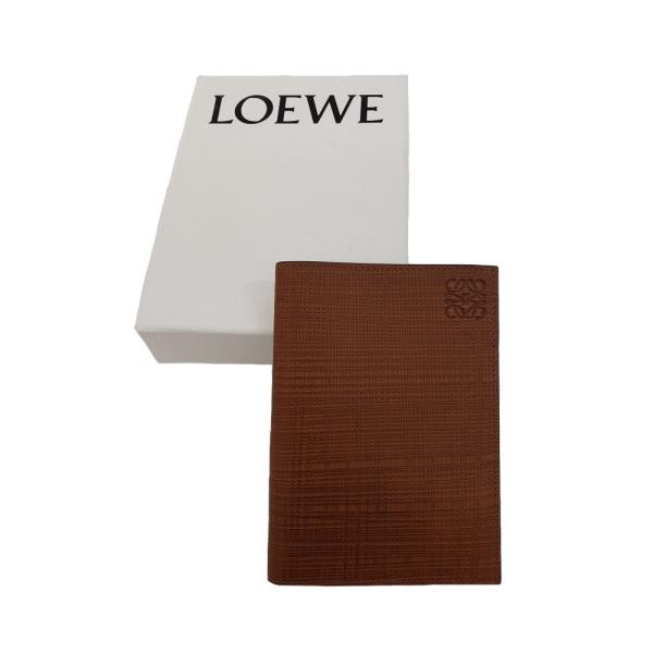 未使用品】 LOEWE 【ロエベ】 リネン レザー パスポートケース/カード 