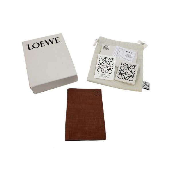 未使用品】 LOEWE 【ロエベ】 リネン レザー パスポートケース/カードケース/マルチケース ブラウン （2471） /【Buyee】  bot-online