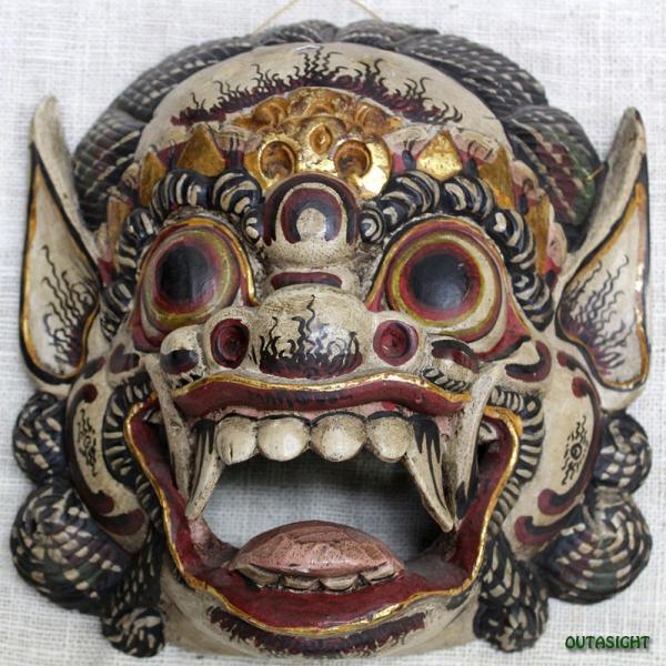 バリ島 木彫りマスク(お面） バロン インドネシア BB-01 /【Buyee】