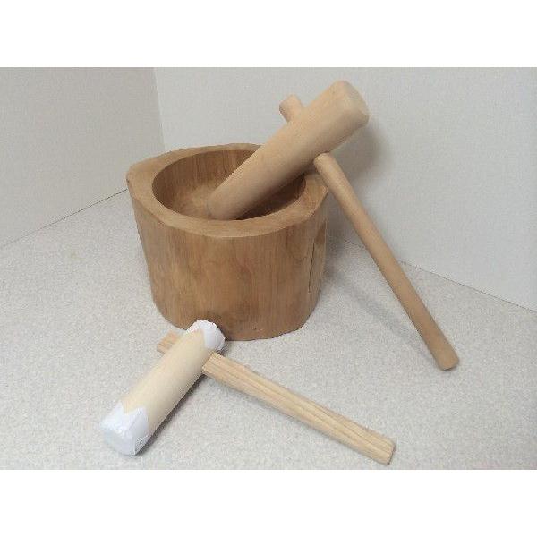 餅つき 臼 杵 木製 セット 1升 木製臼キネセット1升用（北海道の天然木