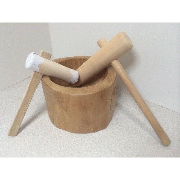 餅つき 臼 杵 木製 セット 1升 木製臼キネセット1升用（北海道の天然木