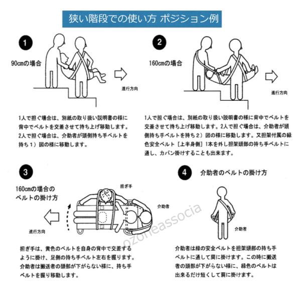 布担架救護用ベルカ担架ベルカBELKA-SB160A 収納袋付き簡易担架布担架