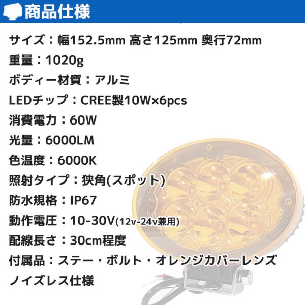 サーチライト 船 60w led 船舶 24v 12v 狭角 スポット デッキライト