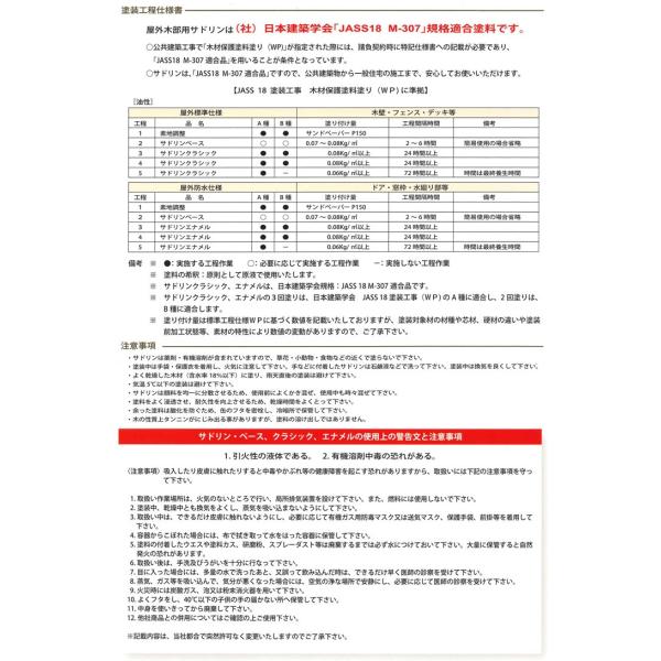 サドリン エナメル カラレス 4L （玄々化学工業/木部保護着色塗料