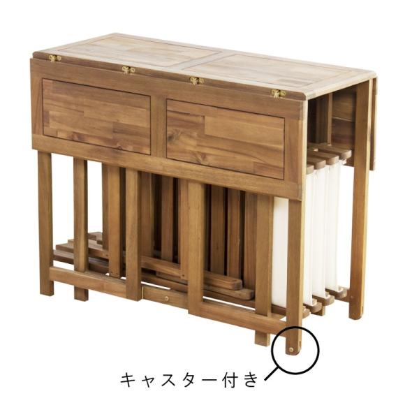 テーブル セット アウトドア 90cm 木製 折りたたみ チェア おしゃれ