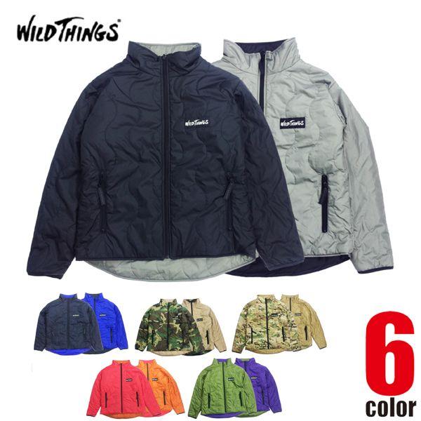 WILD THINGS (ワイルドシングス) リバーシブル プリマロフト中綿ジャケット レッド×ブラック サイズ:L