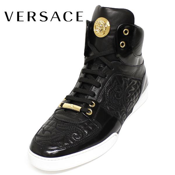 ヴェルサーチスニーカーメンズ靴VERSACE ベルサーチハイカットレザー