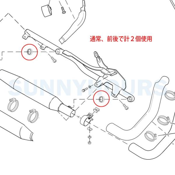 ペネロープ 4枚セット 楽天市場】65927－00 ハーレー純正 マフラー ガスケットの通販
