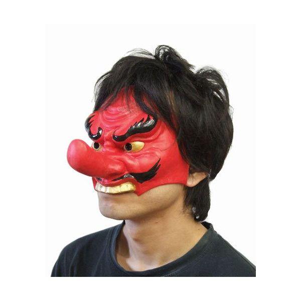 節分 お面 「天狗 半面マスク」 テングの仮面 イベント仮装 /【Buyee 