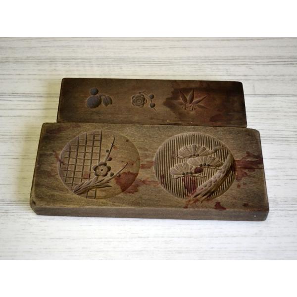 菓子木型落雁和三盆松竹梅亀鶴他2本9絵柄1810-214 /【Buyee】