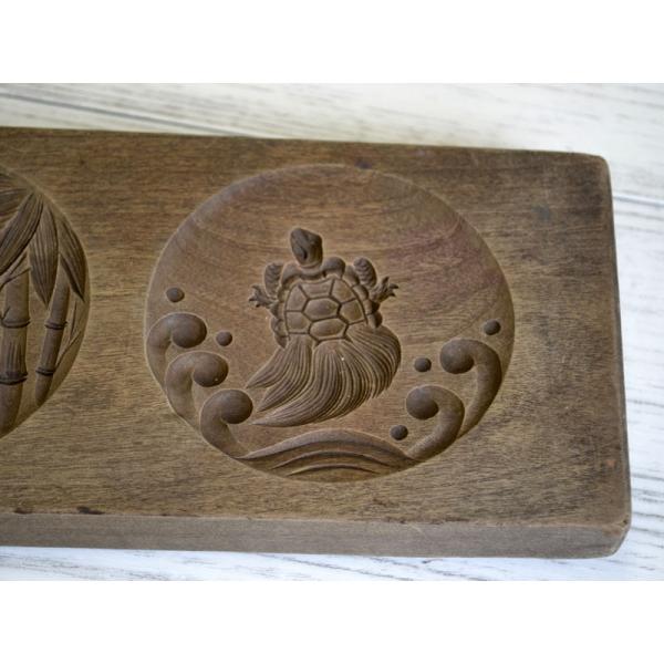 菓子木型落雁和三盆松竹梅亀鶴他2本9絵柄1810-214 /【Buyee】