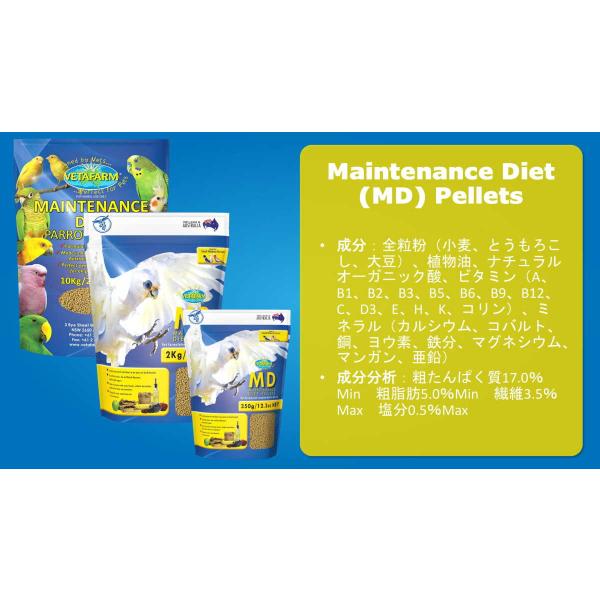 ベタファーム　MD ペレット　10kg インコぺレット】VETAFARMベタファームメンテナンスダイエット
