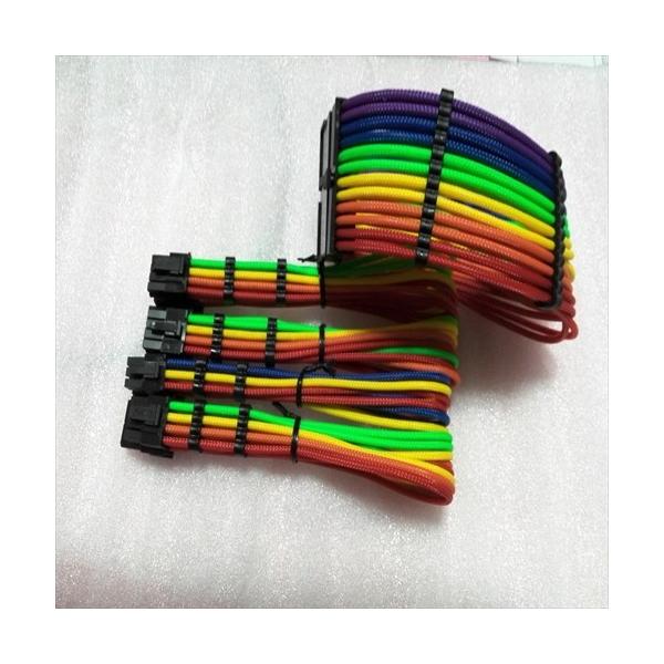 PC電源ユニット延長スリーブケーブルセット 青い スリーブガイド