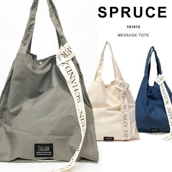 メッセージトート トートバッグ バッグ レディース コットン キャンバス spruce スプルス 181012 /【Buyee】