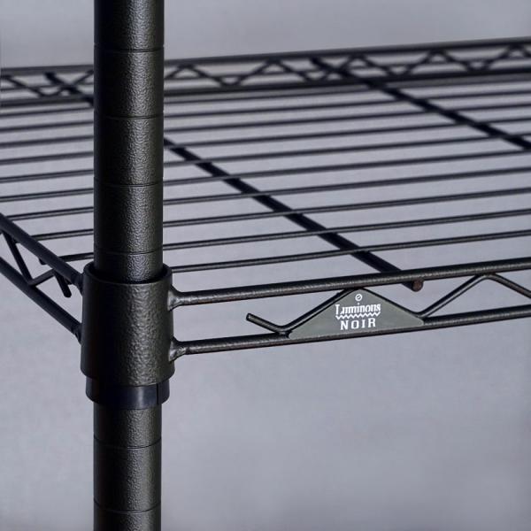 ルミナスノワール スチールラック 黒 突っ張りラック 転倒防止