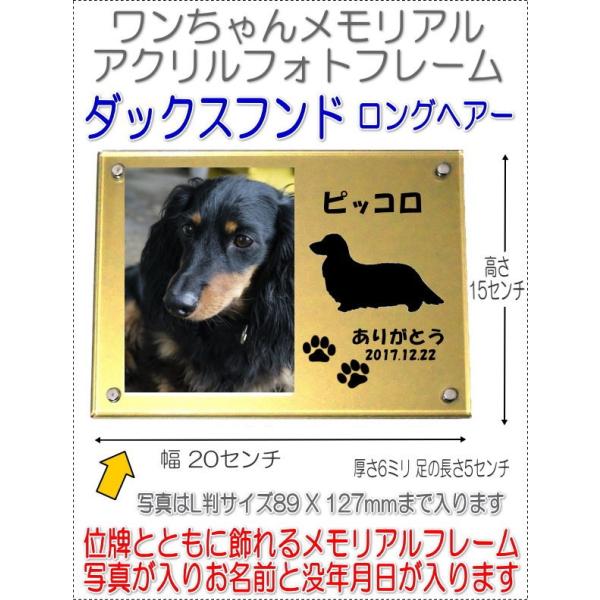 わんちゃん名入れメモリアルアクリルフォトフレーム ダックスフンド