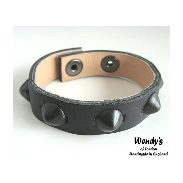 新品◆WENDY'S & フットザコーチャー イギリス製 スタッズリストバンド WENDY'S ウェンディーズ 正規 イギリス製 1-Row Conical Stud