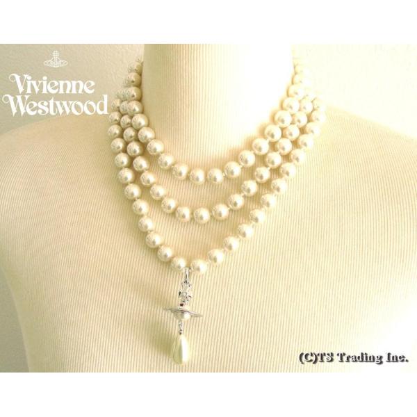 Vivienne Westwood ヴィヴィアン ウエストウッド ３-Row Pearl Drop Choker 復刻 ３連 パール ドロップ  チョーカー SV /【Buyee】