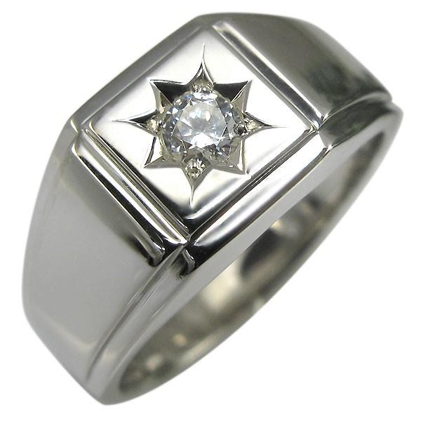 プラチナ 指輪 メンズリング 地金 印台 リング Pt900 ダイヤモンド