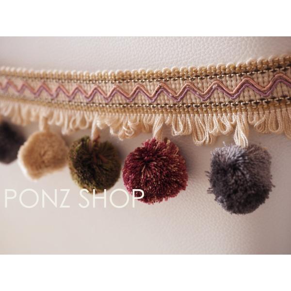 ぽんぽん付きブレード（エンジ×モスグリーン×アイボリー×ブルー