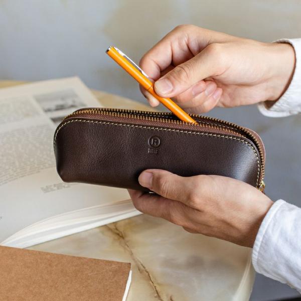 ペンケース 革 名入れ おしゃれ 本革 筆箱 筆入れ 栃木レザー