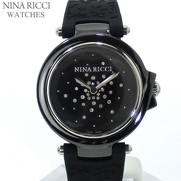 ニナリッチ NINA RICCI 腕時計 レディース N068002 ブラック/シルバー