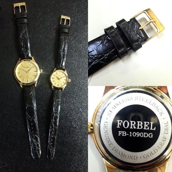 FORBEL K24ダイヤモンドペアウォッチ高級腕時計(男女ペアウォッチ,フォーベル,24金箔仕様,天然ダイヤモンド,本革製ベルト,日本製ムーブメント)  /【Buyee】