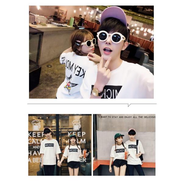 ミッキー Tシャツ 春夏 ディズニー tシャツ ペアルック tシャツ