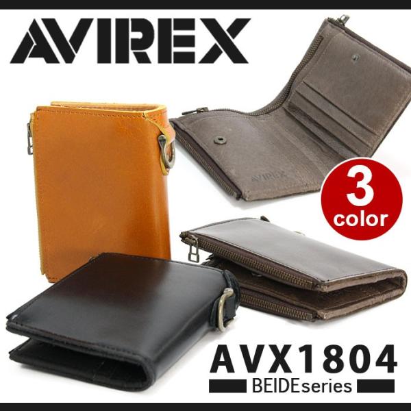 二つ折財布 AVIREX アヴィレックス アビレックス 財布 牛革 本革