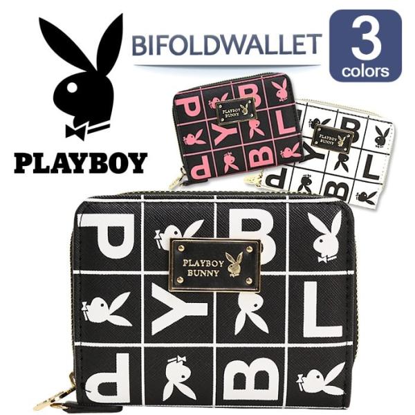 二つ折財布 PLAYBOY プレイボーイ 財布 ボックスロゴ 2つ折れ 札入れ