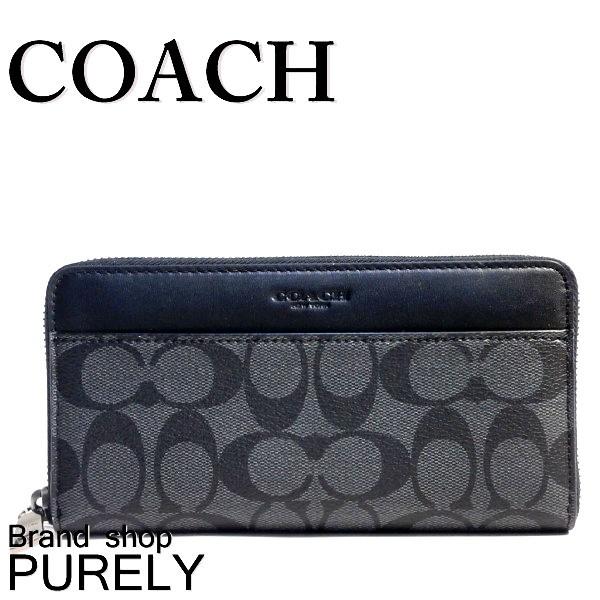 コーチCOACH 財布メンズシグネチャーPVC アコーディオンジップ