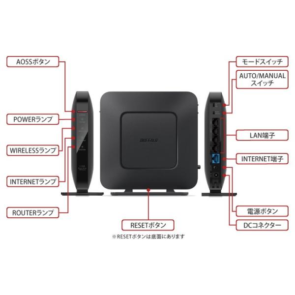 新品 未使用品」 無線LAN親機（Wi-Fiルーター） WSR-1166DHP black