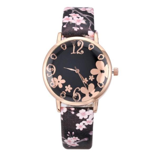 腕時計 レディース 花柄 かわいい デザインベルト プリントベルト 