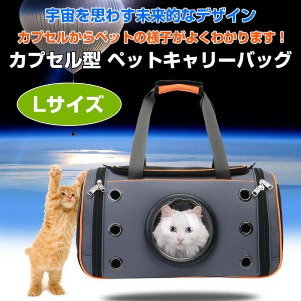 カプセル型 ペットキャリーバッグ Lサイズ 犬猫用 ペットバッグ