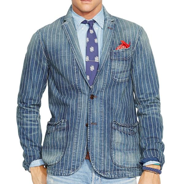 POLO RALPH LAUREN デニムテーラードジャケット インディゴ 40 90's Polo Ralph Lauren デニムテーラードジャケット