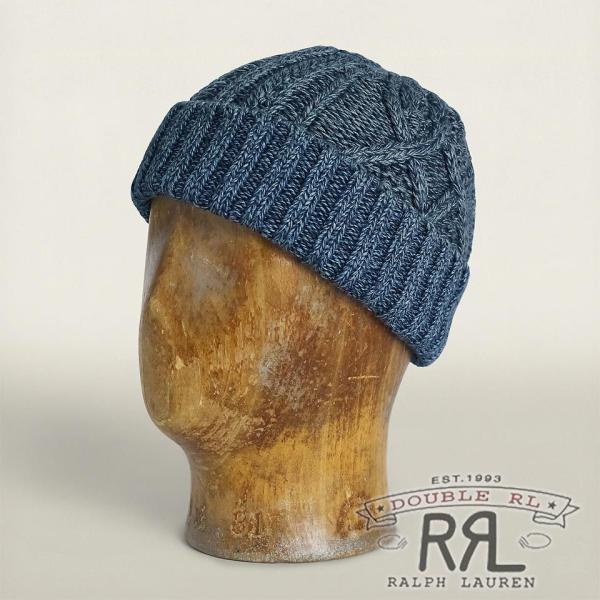 ダブルアールエル　インディゴコットン　アランビーニー ▽最終価格▽RRL／ダブルアールエル : Aran-Knit Hat [インディゴ