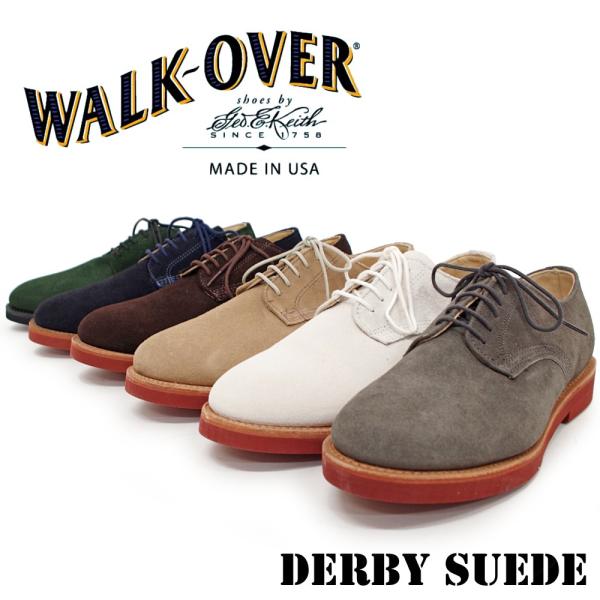 WALK-OVER ウォークオーバー】スエード プレーントゥシューズ 【DERBY