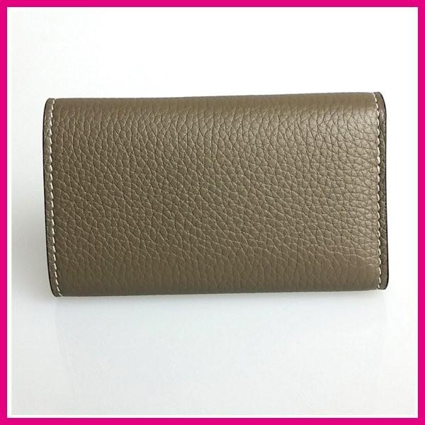 セリーヌ グレージュ カーフスキン レザー 6連 キーケース CELINE