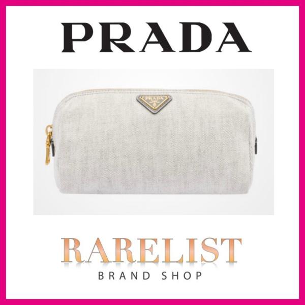 最終値下げ‼️PRADA プラダ デニム ポーチ 白タグ有 最終値下げ‼️PRADA プラダ デニム ポーチ 白タグ有 - メルカリ