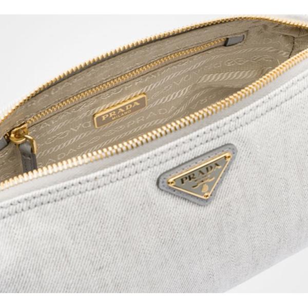 プラダ PRADA ポーチ コスメポーチ 小物入れ デニム ホワイト